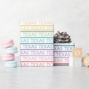 Papel De Presente Rainbow Texas, Texas, Texas