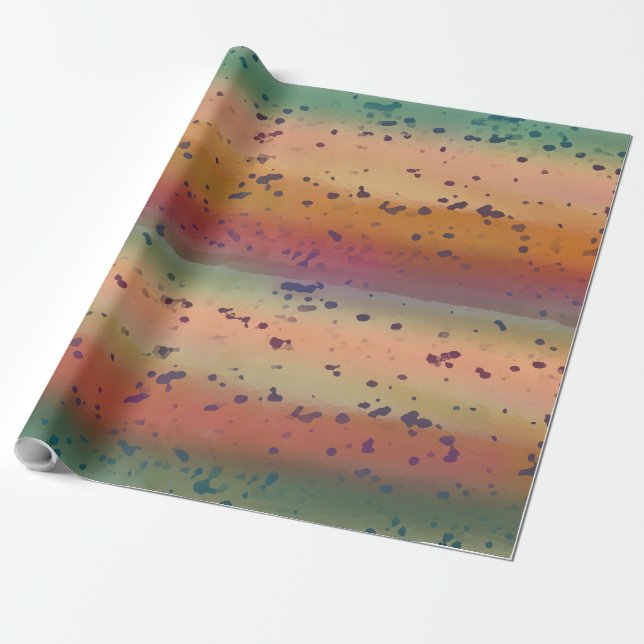 Papel De Presente Rainbow Trout Fish Skin Divertido (Desenrolado)