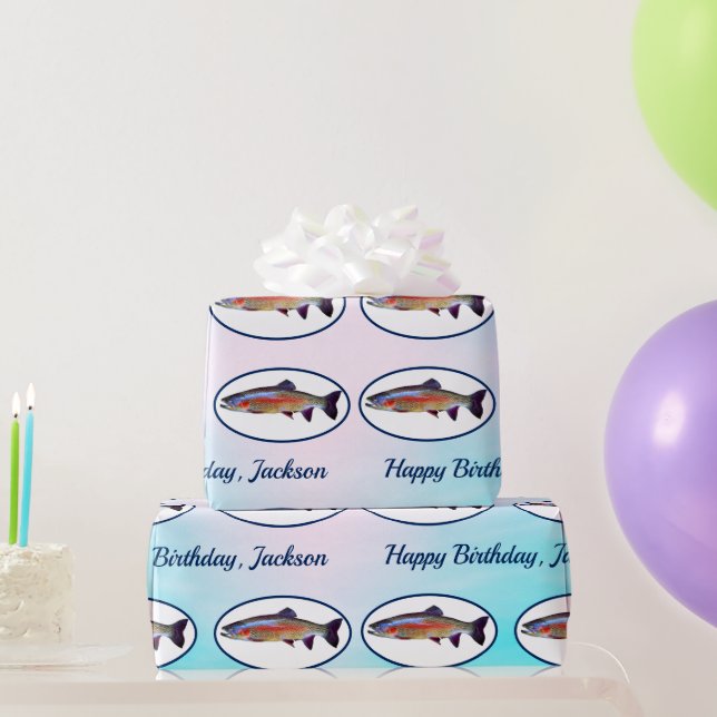 Papel De Presente Rainbow Trout Wrapping Paper (Presentes para festas)