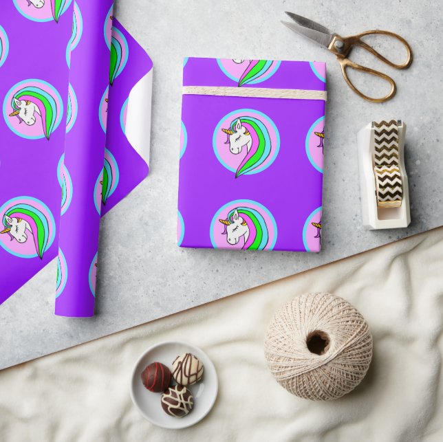 Papel De Presente Rainbow Unicorn (Artesanato)