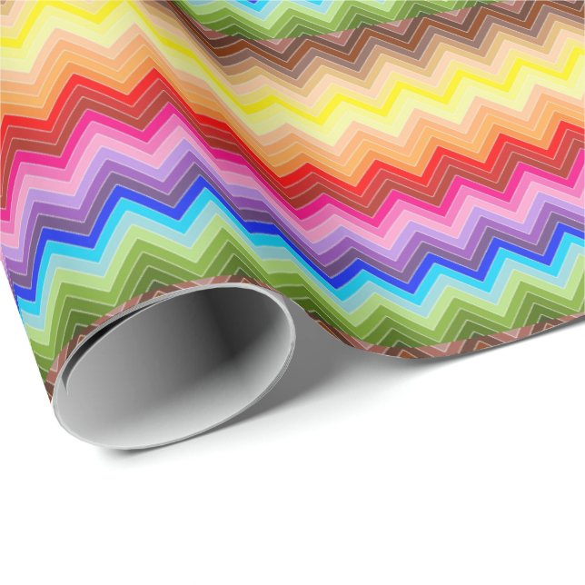 Papel De Presente Rainbow Zig Zag (Ponta do rolo)