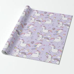 Papel De Presente Rainbows e Unicórnios