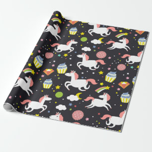 Papel De Presente Rainbows e Unicórnios