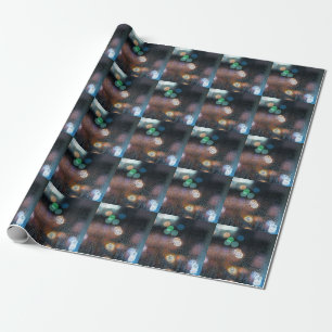 Papel De Presente Raindrops, cidade noturna: janela.