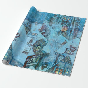 Papel De Presente Rainha da neve na ilustração de Dulac da noite d