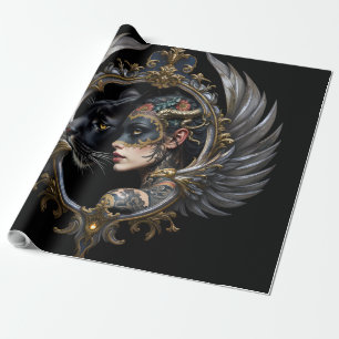 Papel De Presente Rainha das Sombras – Emblema do Espírito Pantera.