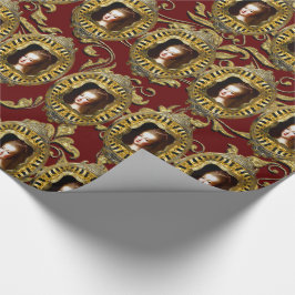 Papel De Presente Rainha do escarlate elegante do Natal de France
