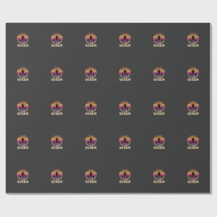 Papel De Presente Rainha do Halloween Gatinha Bruxa Design_1