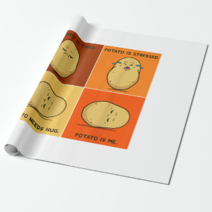 Papel De Presente Raiz de Batata de Raiz Vegetal Tater Vegan Lover K