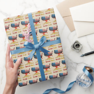 Papel De Presente Raízes Alemãs Americanos