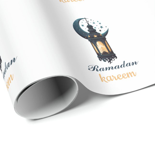 Papel De Presente Ramadan Kareem Mubarak Lantern ramadan 2024 (Ponta do rolo)