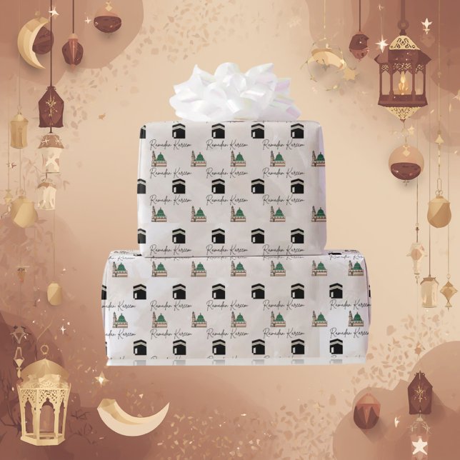 Papel De Presente Ramadan Kareem Wrapping Paper – Kaaba & Masjid  (Criador carregado)