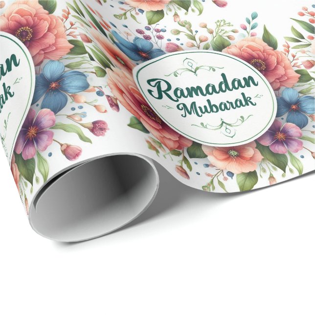 Papel De Presente Ramadan Mubarak (Ponta do rolo)