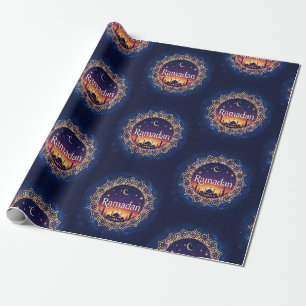 Papel De Presente Ramadão Kareem Mubarak Crescente Islã Iftar Suhur
