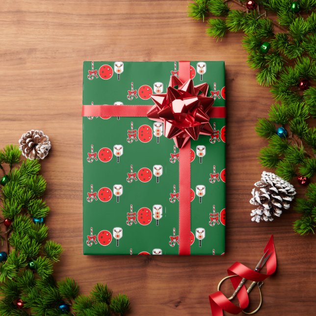 Papel De Presente Ramo de Natal Paddle Joy Vermelho e Verde (Presente de Natal)