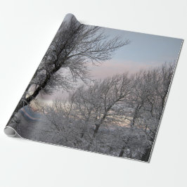 Papel De Presente Ramos cobertos de neve