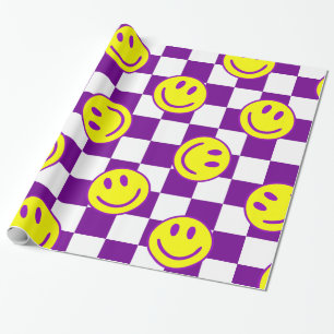 Papel De Presente ranhura roxa de cheque roxo