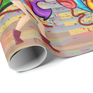 Papel De Presente Rapariga 1 Com Grafite De Música