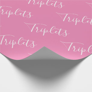 Papel De Presente Rapariga-Bebê-Rosa Triplet Girls Script