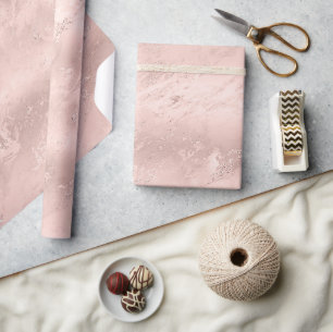 Papel De Presente Rapariga Blush Pink Glitzy Marble Birthday