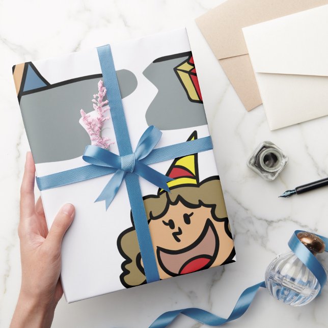 Papel De Presente Rapariga De Aniversário Com Presente (Criador carregado)