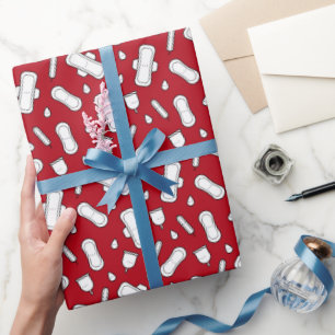 Papel De Presente Rapariga do Primeiro Período Vermelho Mensagens Ve