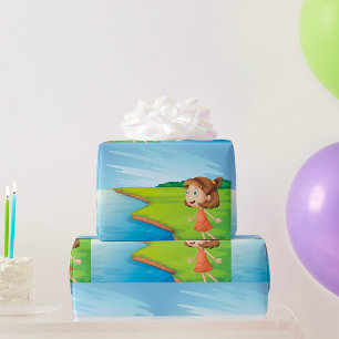 Papel De Presente Rapariga Pelo Rio