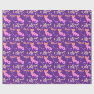 Papel De Presente Rapariga Raposa Noite Violeta