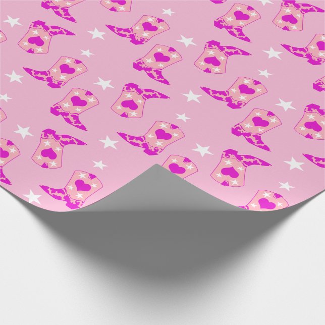 Papel De Presente Rapariga Rosa Moderna - Estrelas de Boots Ocidenta (Ponta)