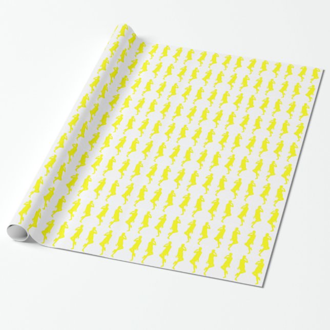 Papel De Presente Raparigas de GoGo de Mod Amarelo (Desenrolado)