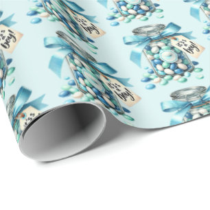 Papel De Presente Rapazes divertidos, chá de fraldas de buffet doce