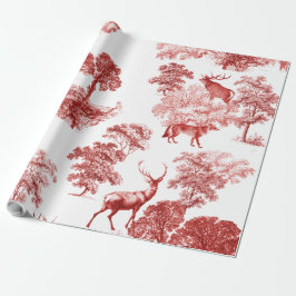 Papel De Presente Raposa de Veado Vermelho Elegante na Floresta