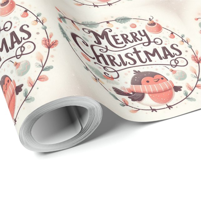 Papel De Presente Raposa e coelhos de Natal, crus e lisos (Ponta do rolo)