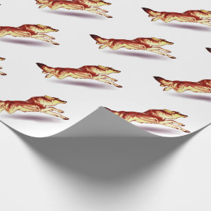 Papel De Presente Raposa-vermelha, cão-lobo-marrom-acastanhado