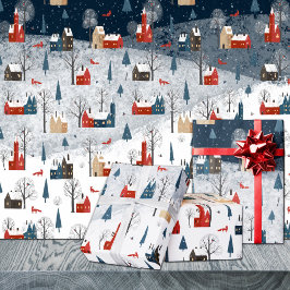 Papel De Presente Raposa Vermelha da Aldeia Vermelha da Montanha Nór