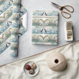 Papel De Presente Raquete de Ténis com Floral