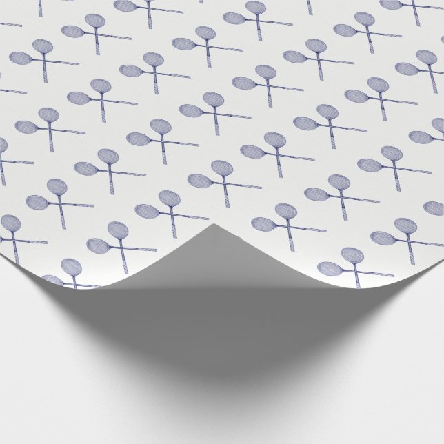 Papel De Presente Raquetes de Squash Cruzadas Azul (Ponta)