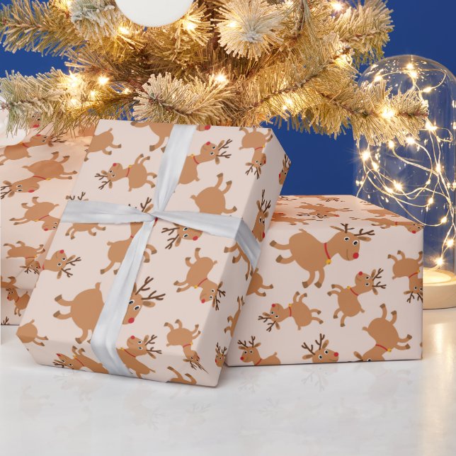 Papel De Presente Rãs bonitas com lenços festivos vermelhos Natal (Feriados)