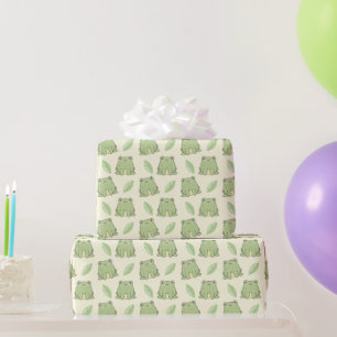 Papel De Presente Rãs E Folhas