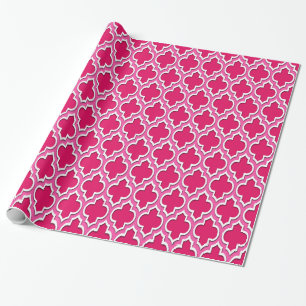 Papel De Presente Raspberry rosa-rosa branco marroquino #4DS