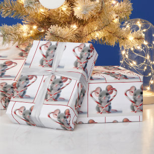 Papel De Presente Rato Com Coração De Caneta Adorável