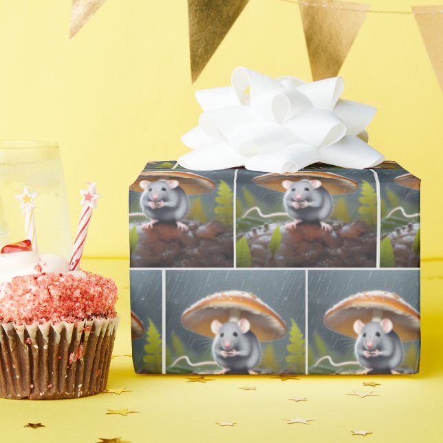 Papel De Presente Rato de cinza debaixo de uma ferramenta (Festa de aniversário)