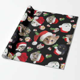 Papel De Presente Rato de gato engraçado e bolo de Natal