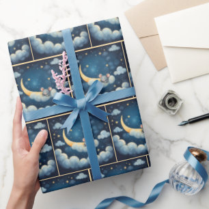 Papel De Presente Rato dormindo em uma nuvem