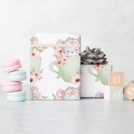Papel De Presente rato floral fofo