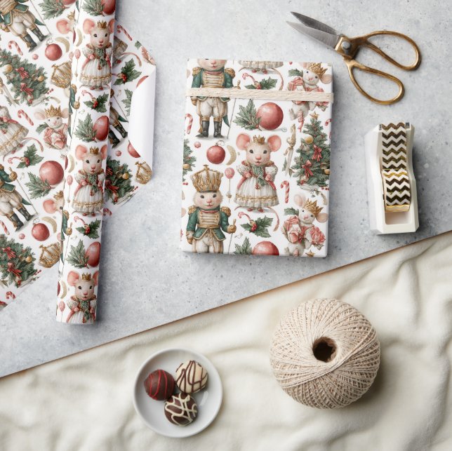 Papel De Presente Ratos Caprichosos & Bengalas de Natal (Artesanato)