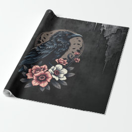 Papel De Presente Raven preto majestoso