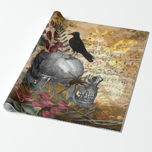 Papel De Presente Raven sobre crânios