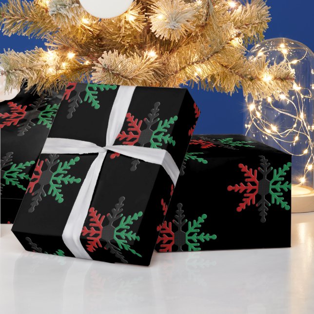 Papel De Presente RBG UNIA African-American Kwanzaa Snowflakes (Feriados)