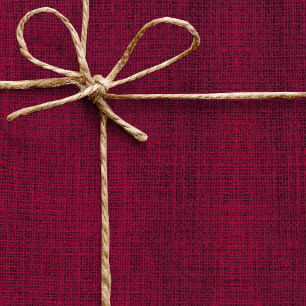 Papel De Presente Realista em Lona Rústica Simples Magenta Borgonha